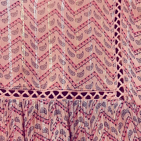 ba&sh “WILL” Framboise Metallic Paisley Mini Dress Size US 4 (FR 1) - Picture 7 of 12